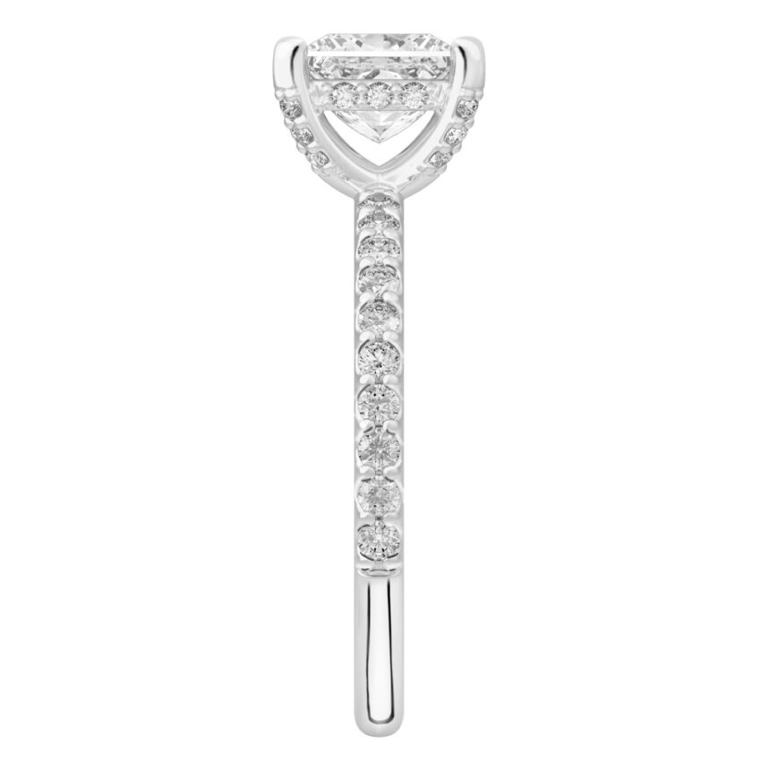 princess cut diamond french cut basket setting palladium side