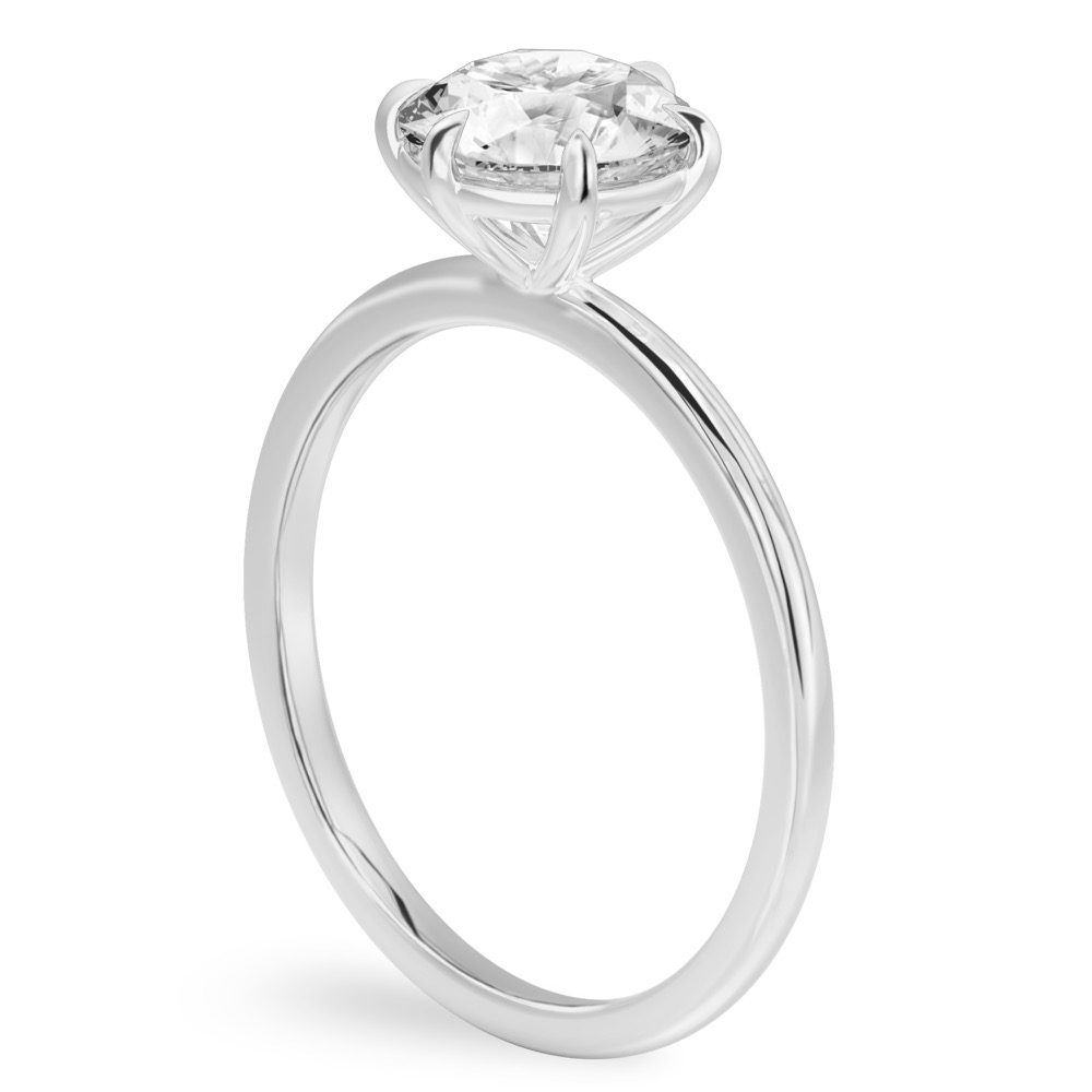 round cut diamond six prong delicate solitaire engagement ring palladium angle