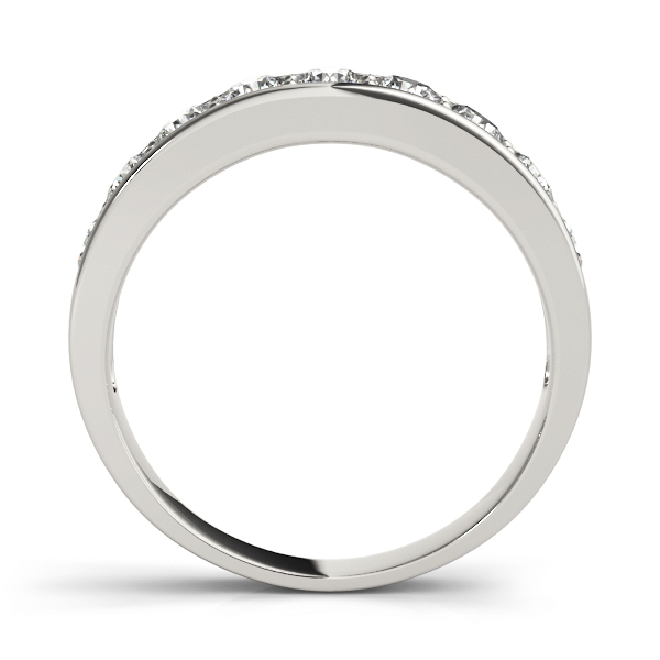 channel setting wedding band platinum side