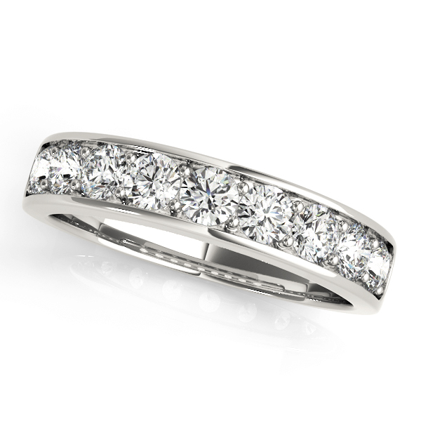 channel setting wedding band white gold