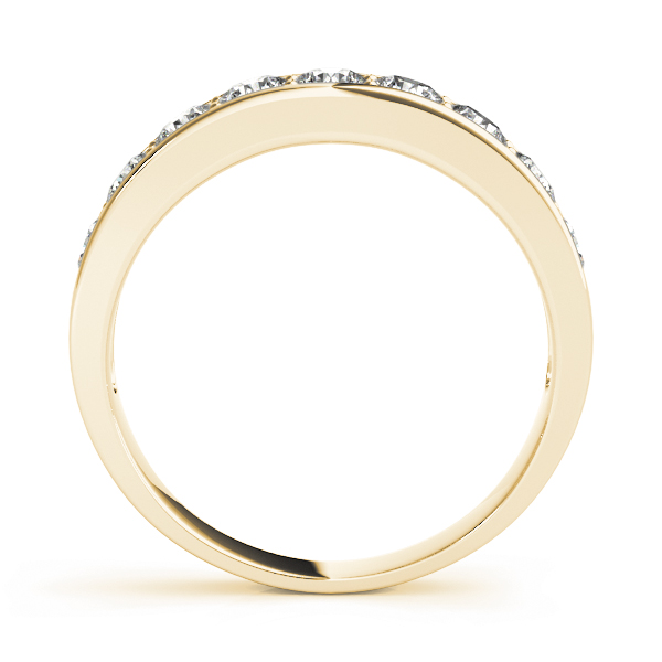 channel setting wedding band yellow gold side