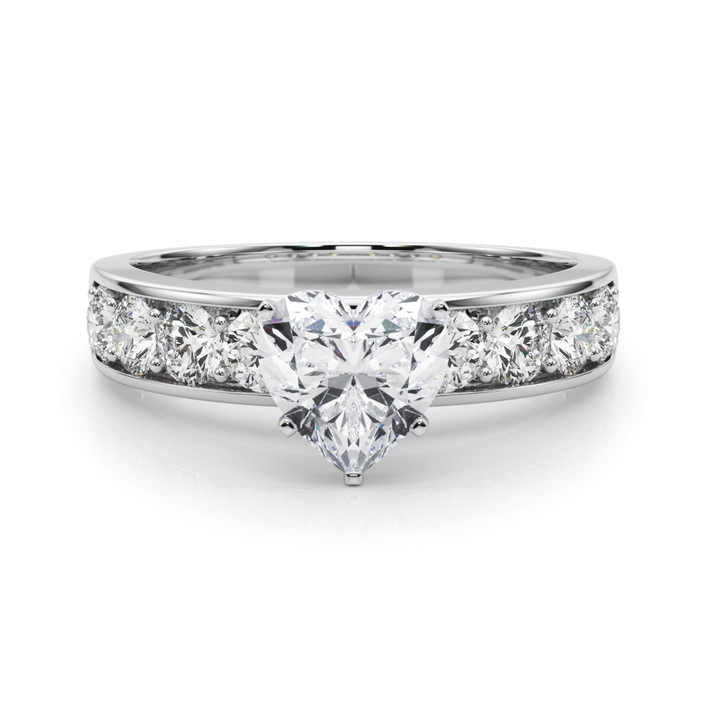 heart shape diamond channel setting engagement ring palladium heart shape diamond channel setting engagement ring palladium