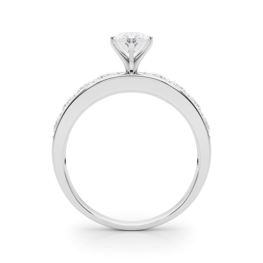 marquise cut diamond channel setting engagement ring palladium side