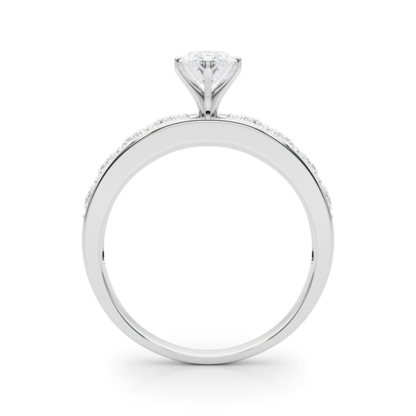 marquise cut diamond channel setting engagement ring white gold side