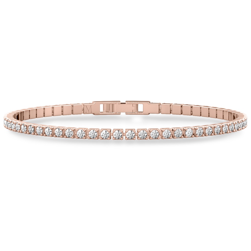 round cut diamond lab diamond tennis bracelet rose gold