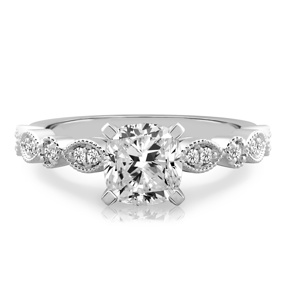 cushion cut diamond pandora engagement ring platinum