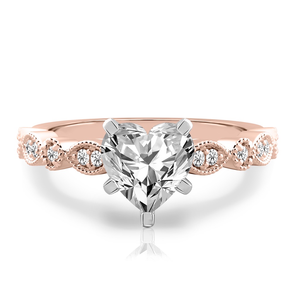 heart shape diamond pandora engagement ring rose gold