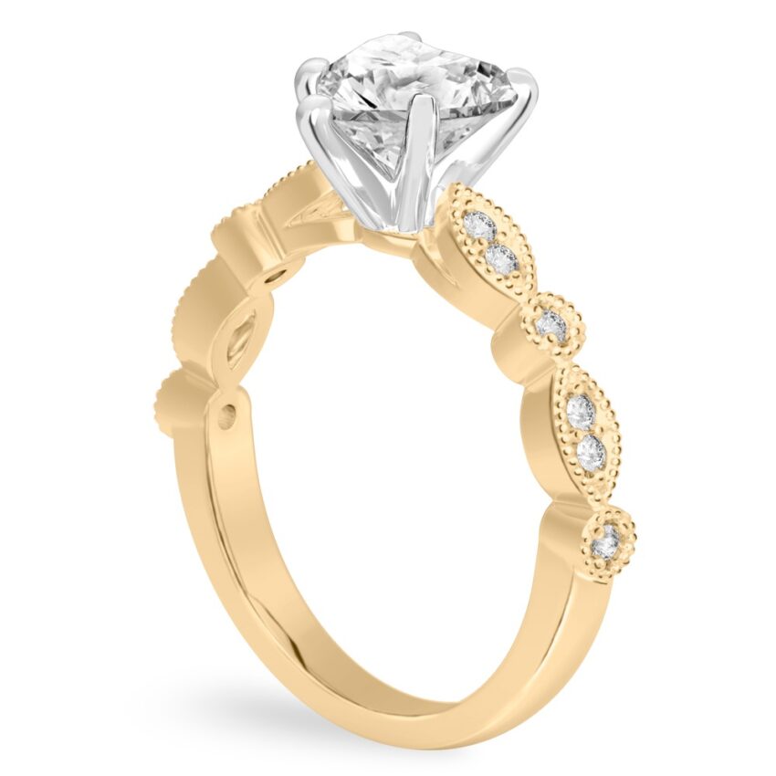 heart shape diamond pandora engagement ring yellow gold angle