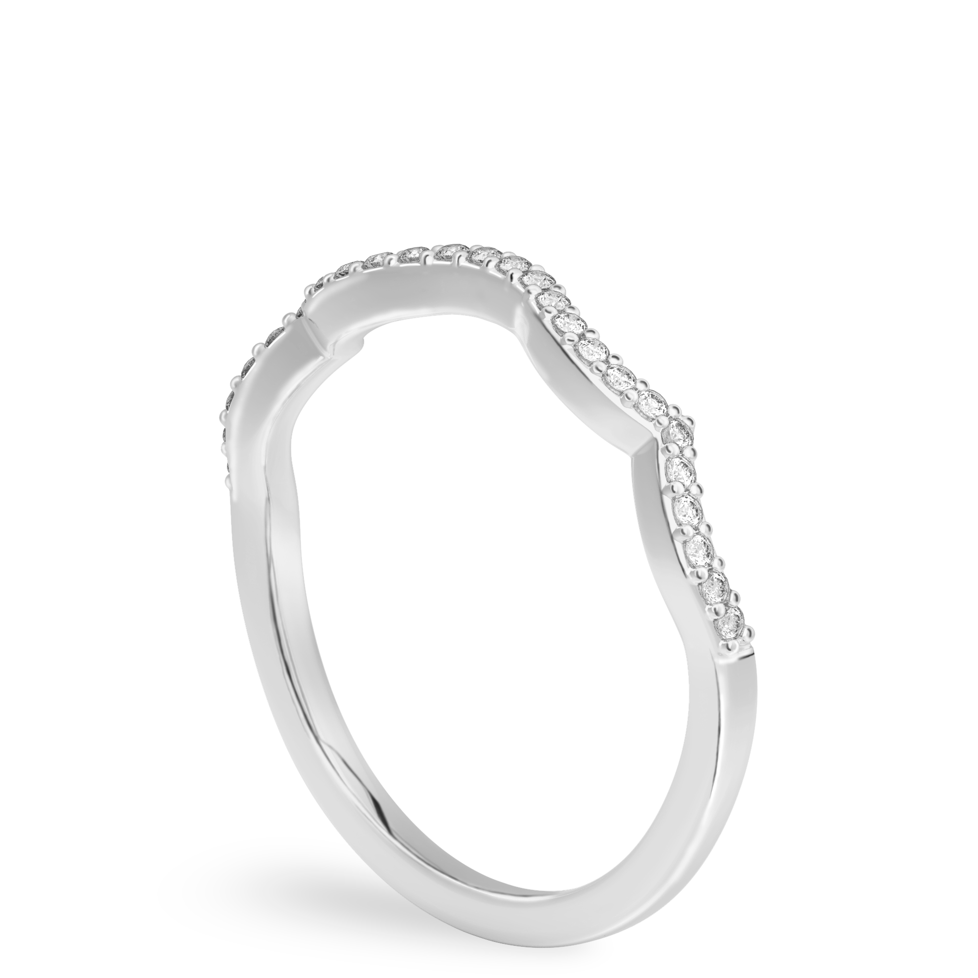 infinity wedding band platinum angle