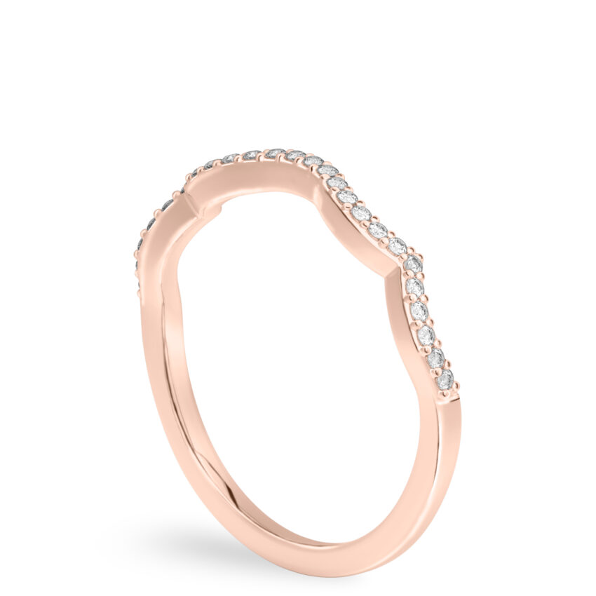 infinity wedding band rose gold angle
