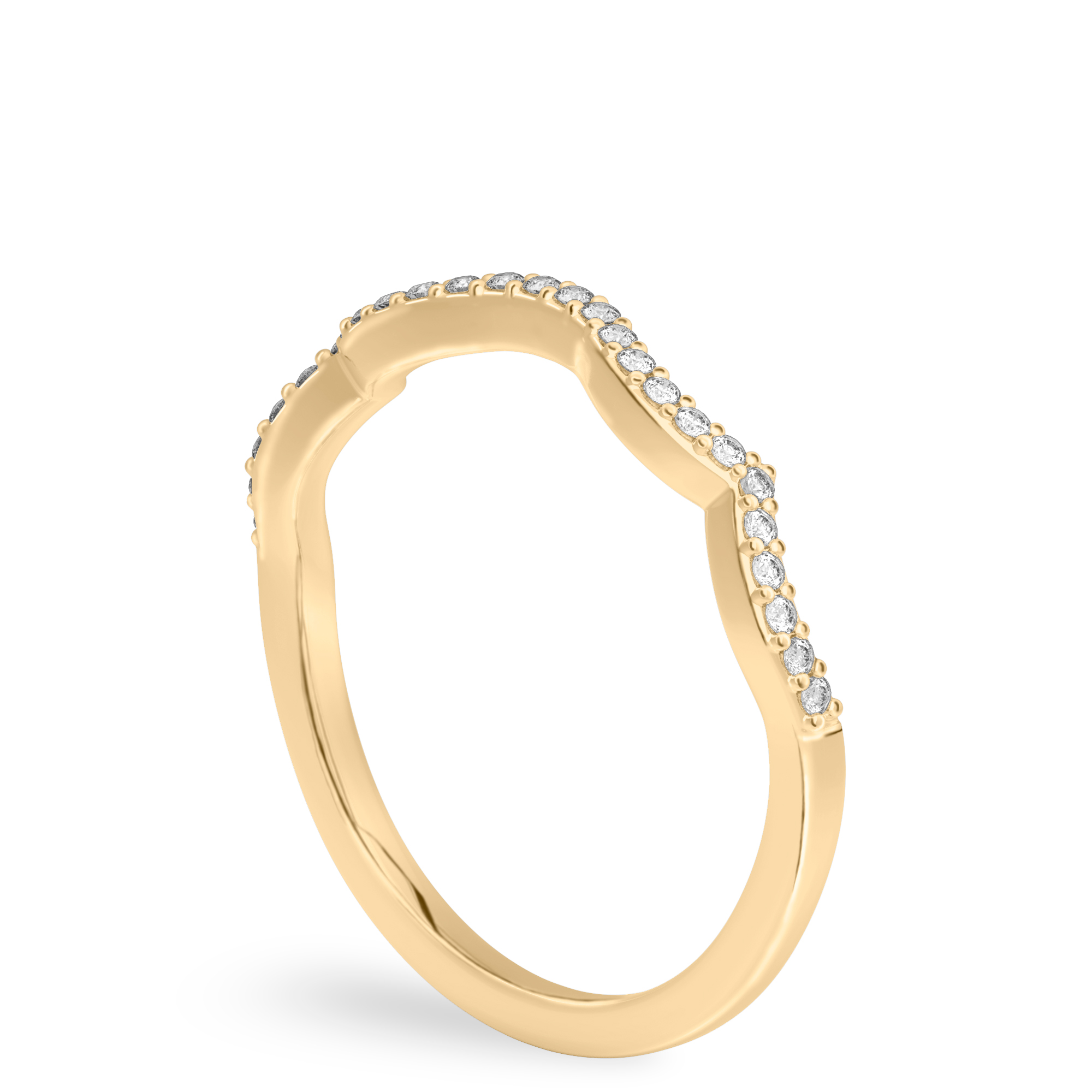 infinity wedding band yellow gold angle