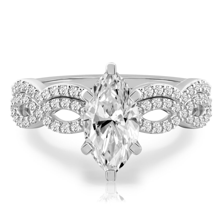 marquise cut diamond infinity engagement ring set platinum