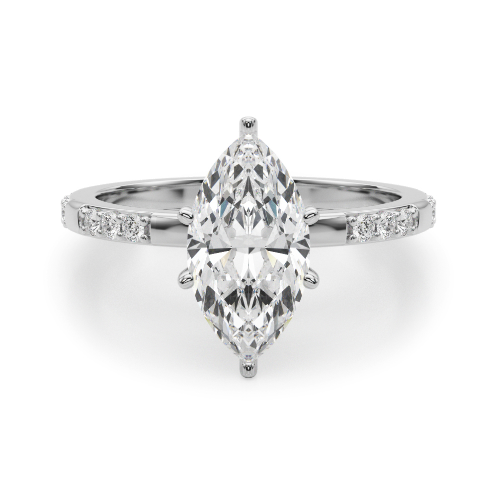 marquise cut diamond modern pave engagement ring platinum