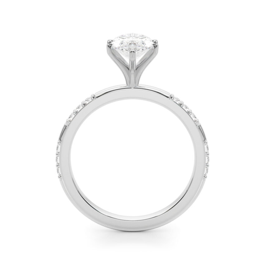 marquise cut diamond modern pave engagement ring white gold side