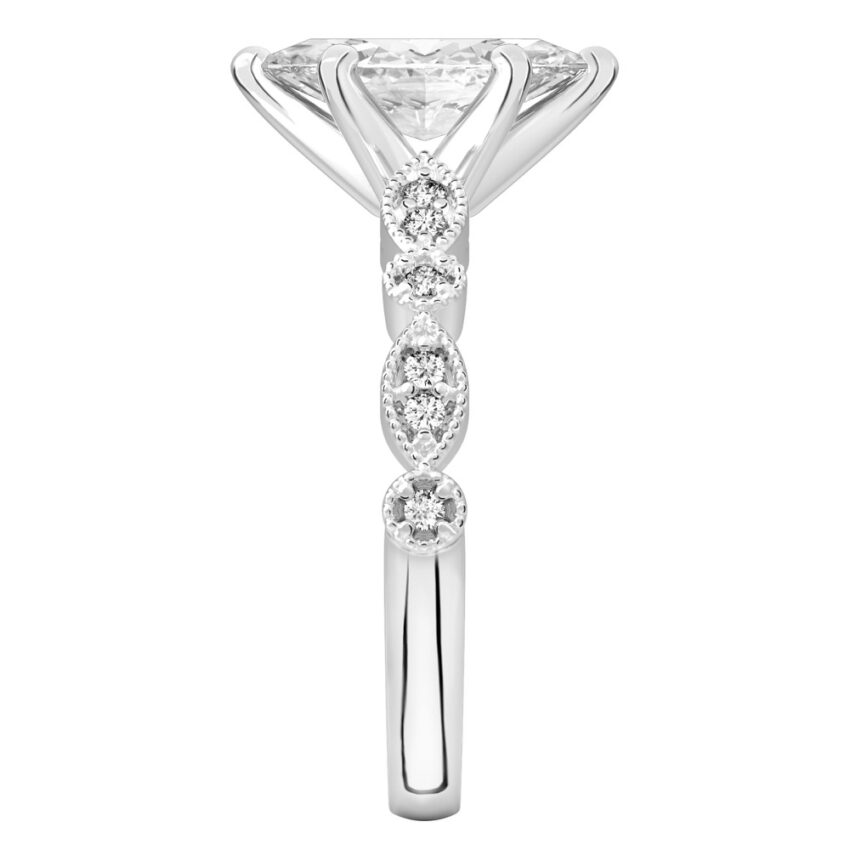 marquise cut diamond pandora engagement ring palladium side