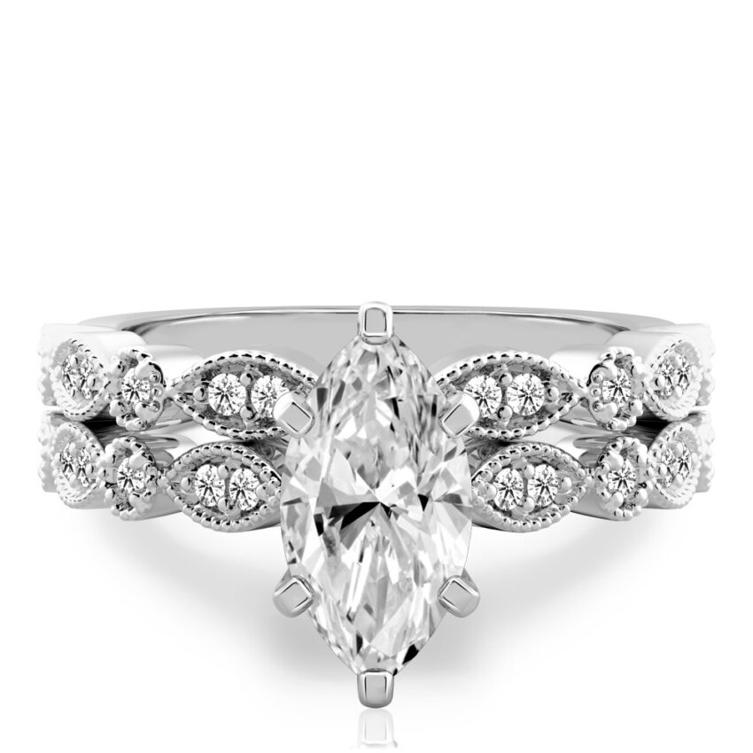 marquise cut diamond pandora engagement ring set palladium