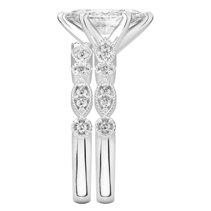 marquise cut diamond pandora engagement ring set palladium side