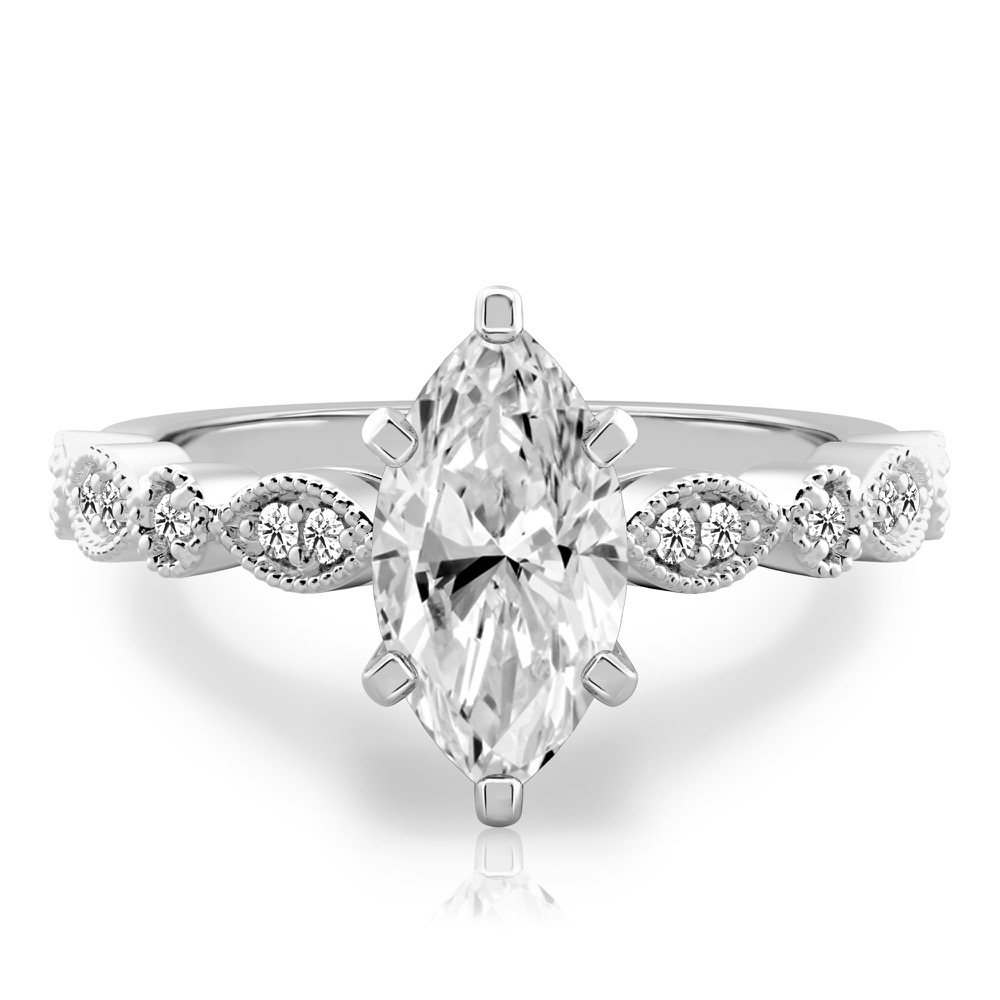 marquise cut diamond pandora engagement ring white gold