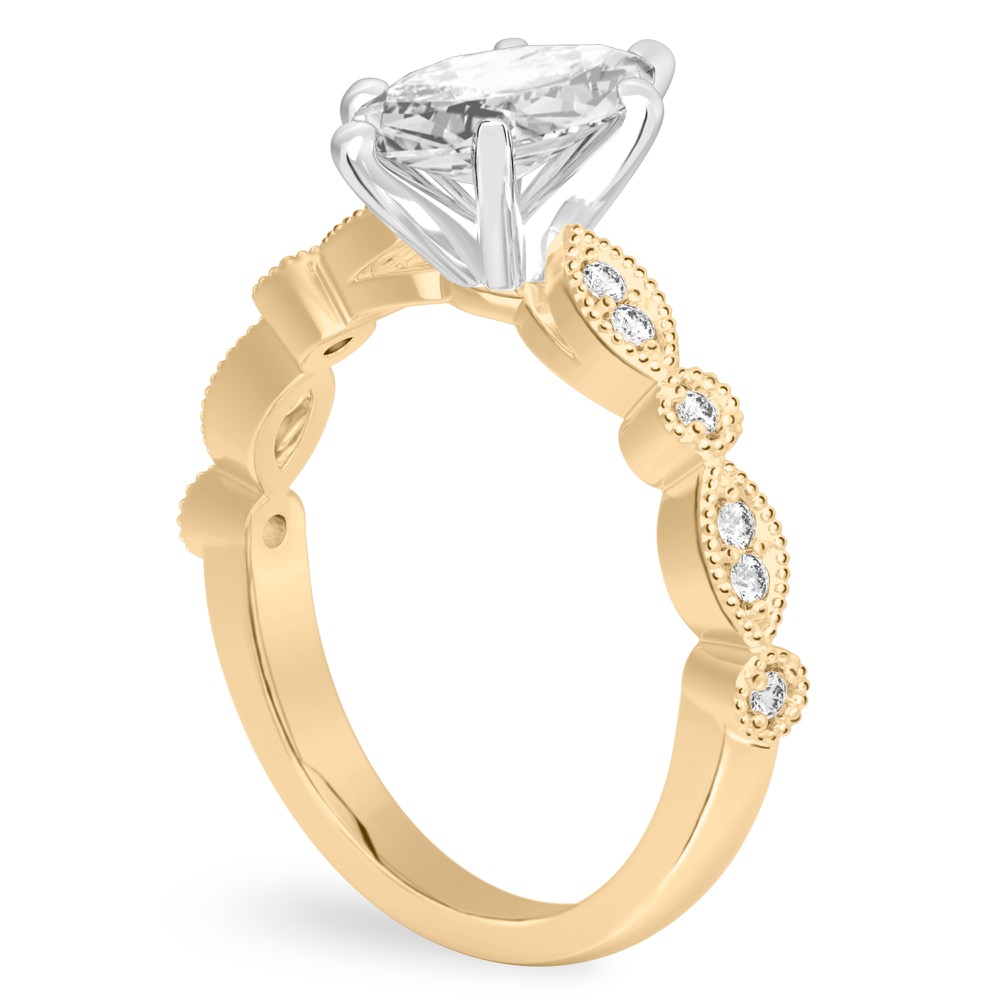 marquise cut diamond pandora engagement ring yellow gold angle