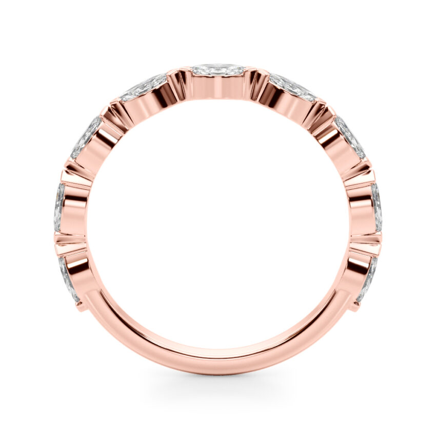 marquise diamond wedding band rose gold angle