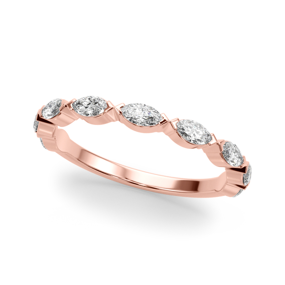 marquise diamond wedding band rose gold