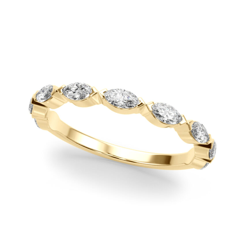 marquise diamond wedding band yellow gold