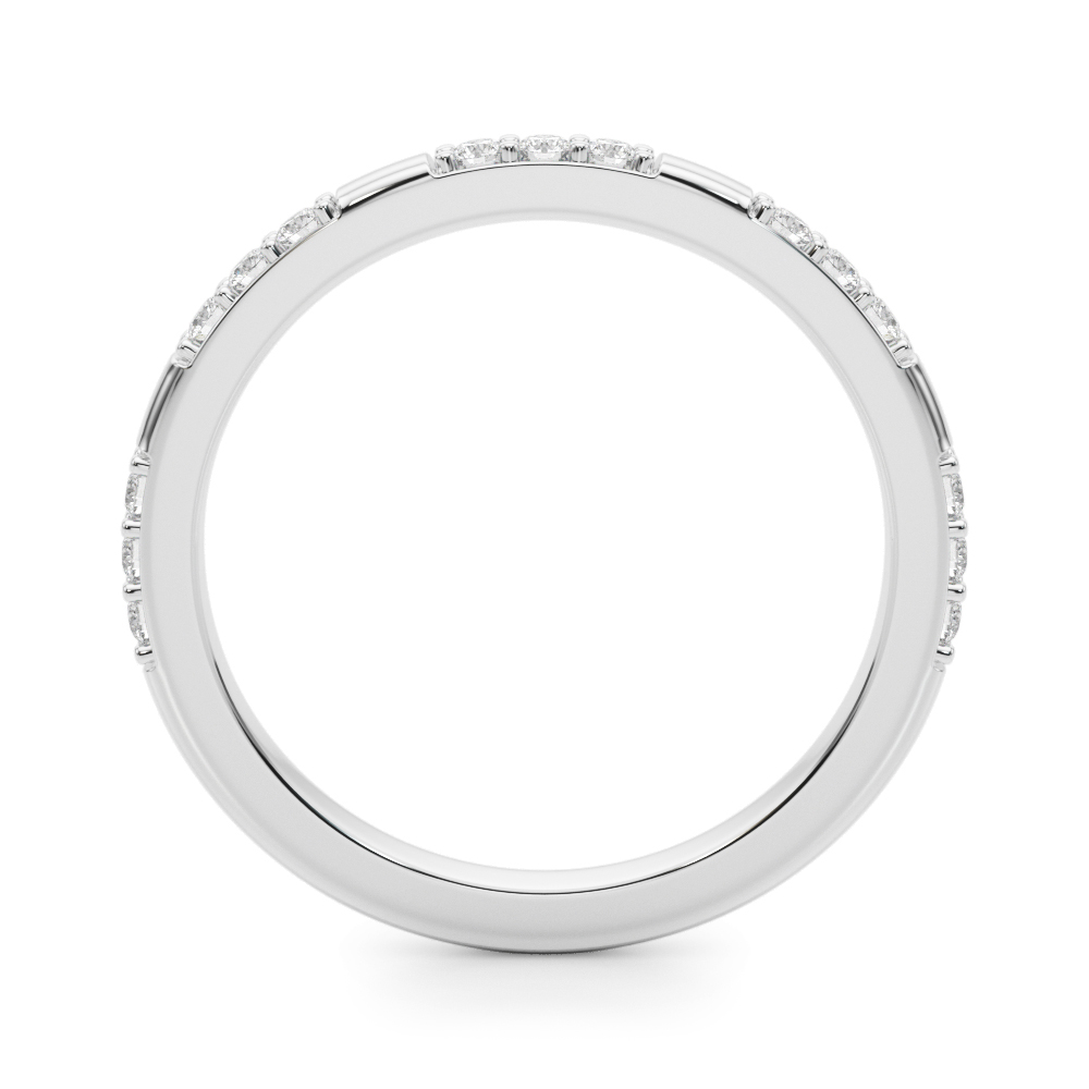 modern pave wedding band platinum angle