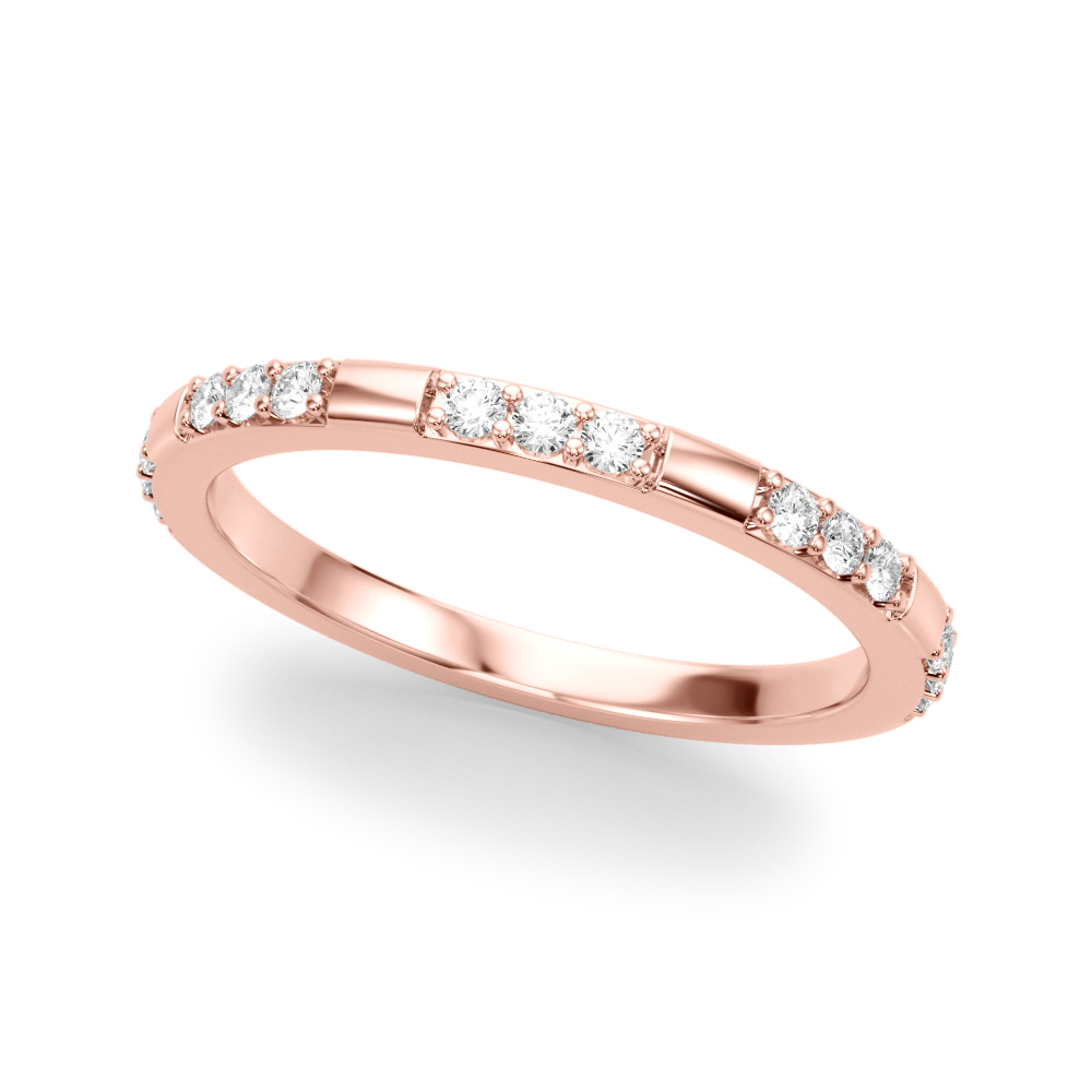 modern pave wedding band rose gold