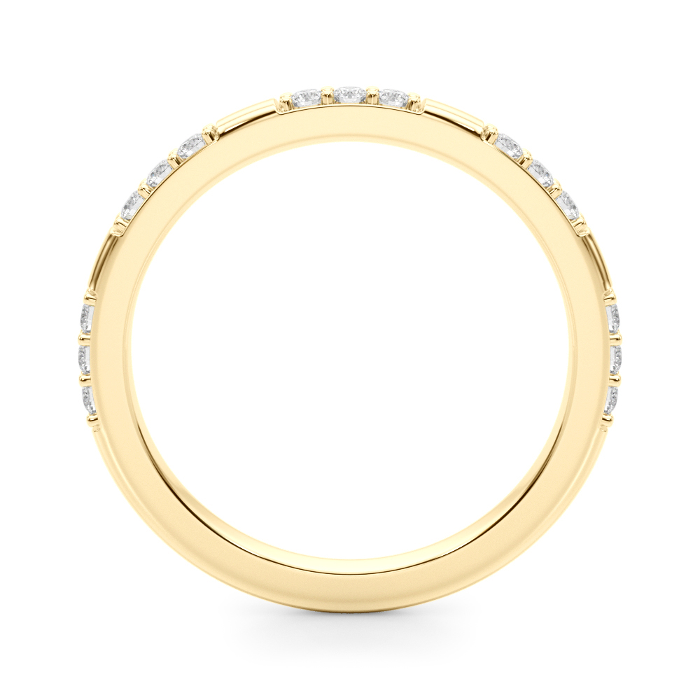 modern pave wedding band yellow gold angle