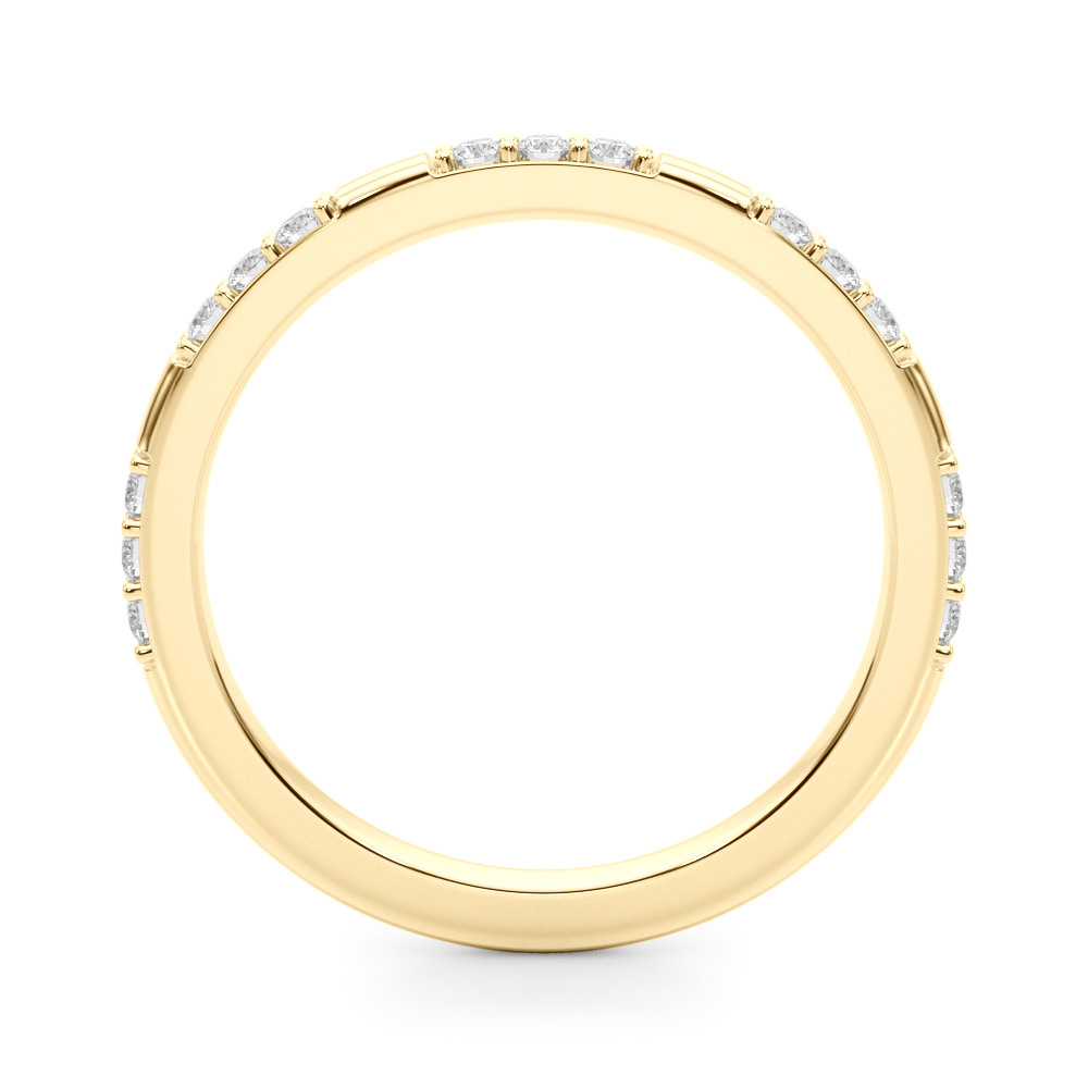 modern pave wedding band yellow gold angle