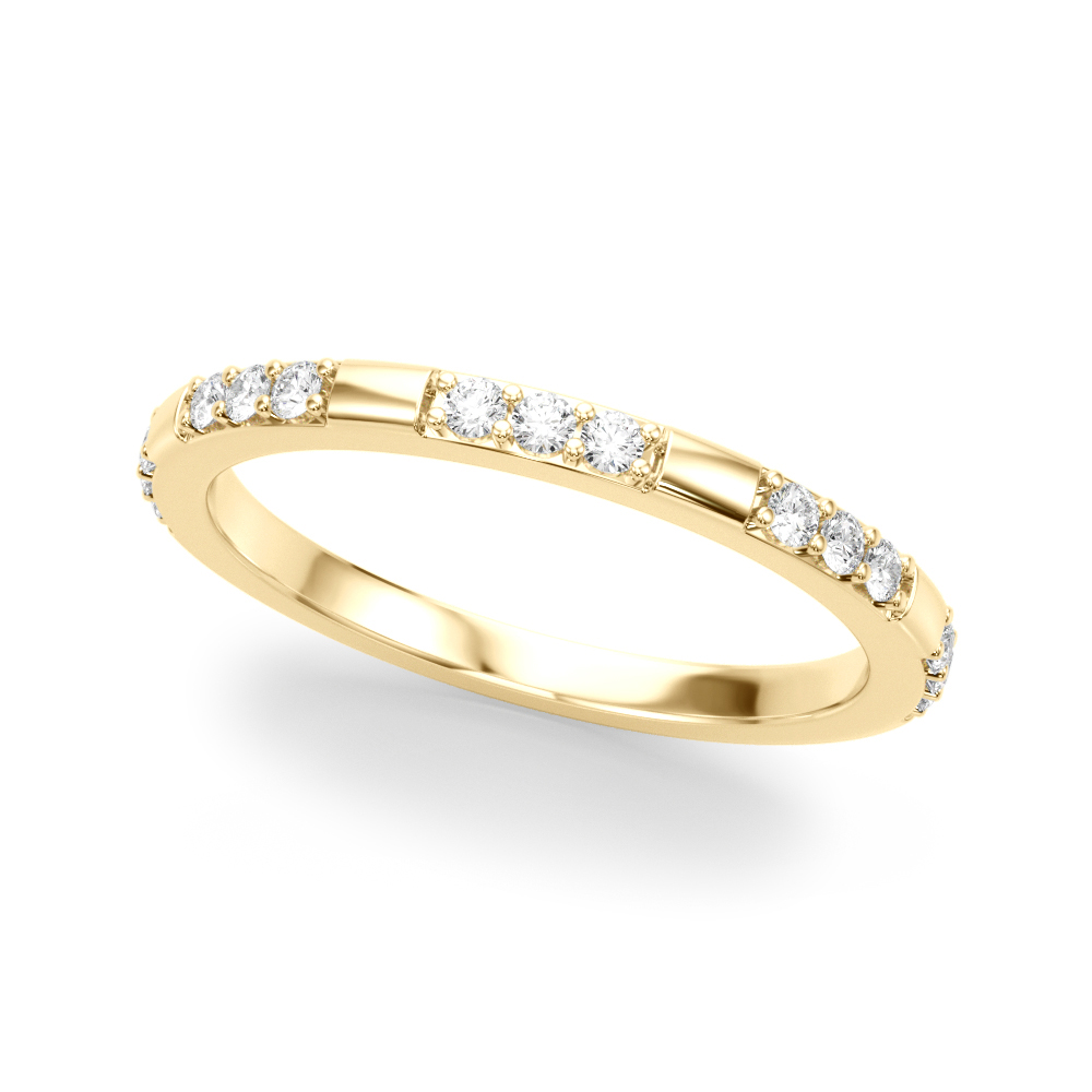 modern pave wedding band yellow gold