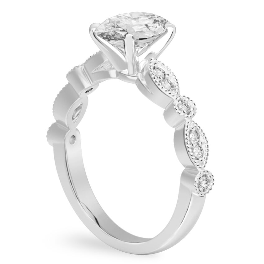 oval shape diamond pandora engagement ring palladium angle
