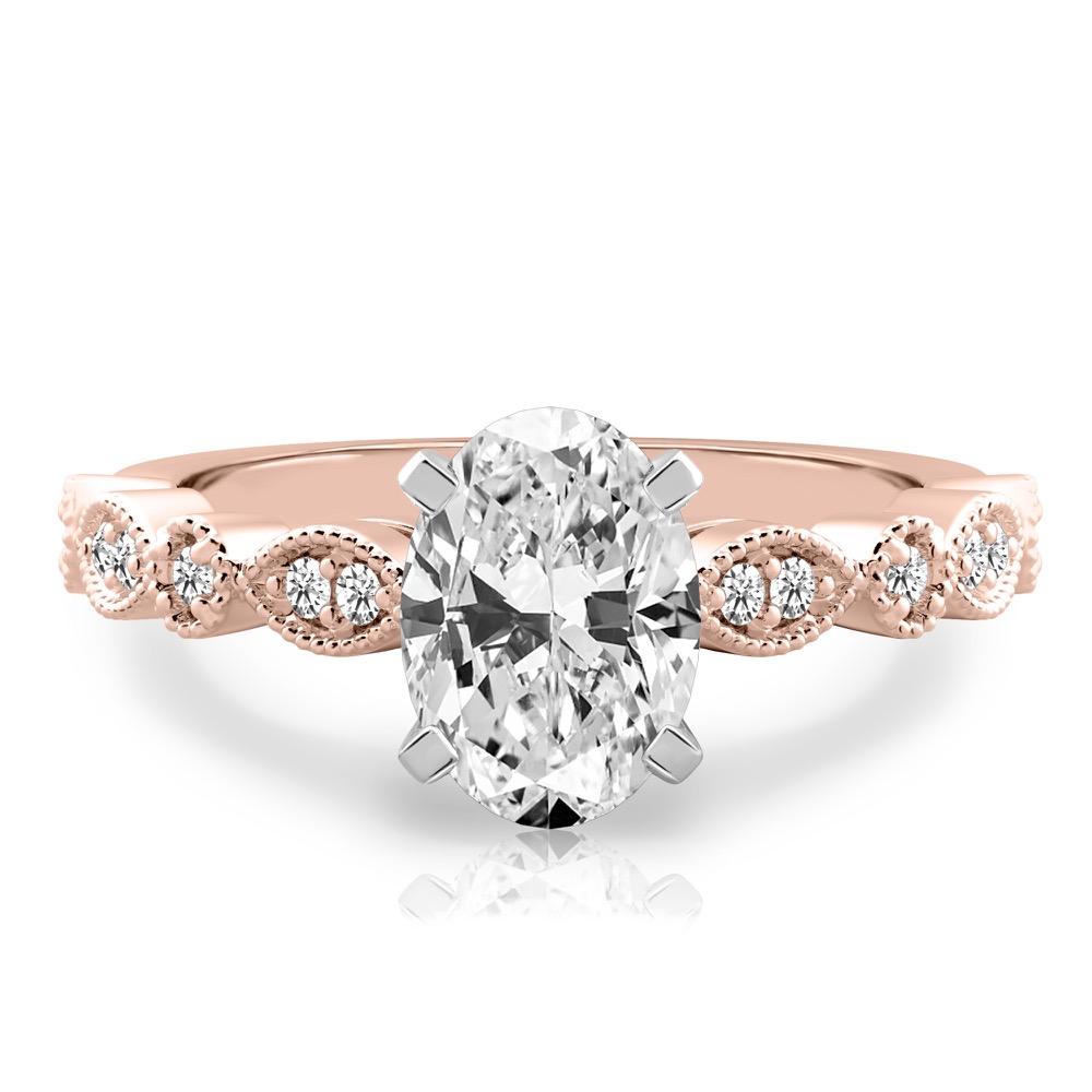 oval shape diamond pandora engagement ring rose gold