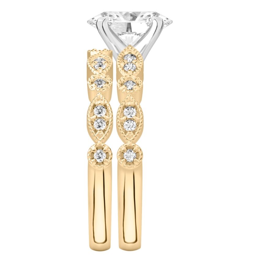 oval shape diamond pandora engagement ring set yellow gold side