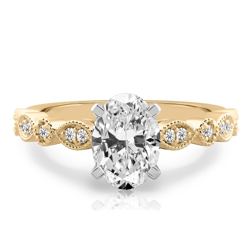 oval shape diamond pandora engagement ring yellow gold