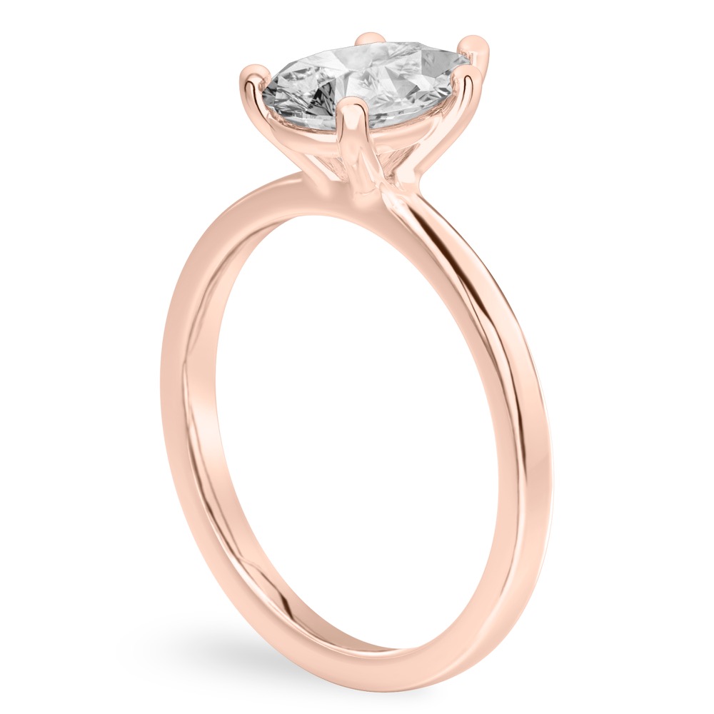 pear shape diamond basket setting engagement ring rose gold angle