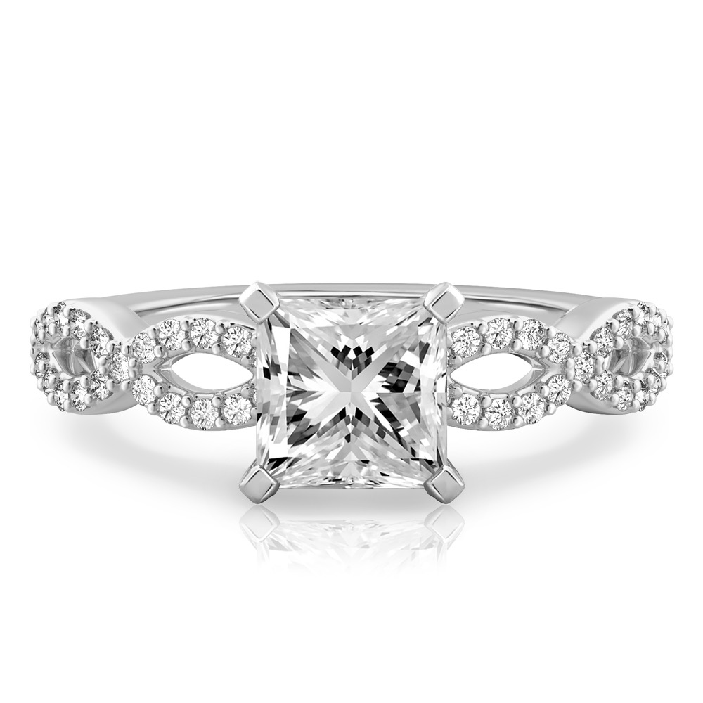 princess cut diamond infinity engagement ring platinum