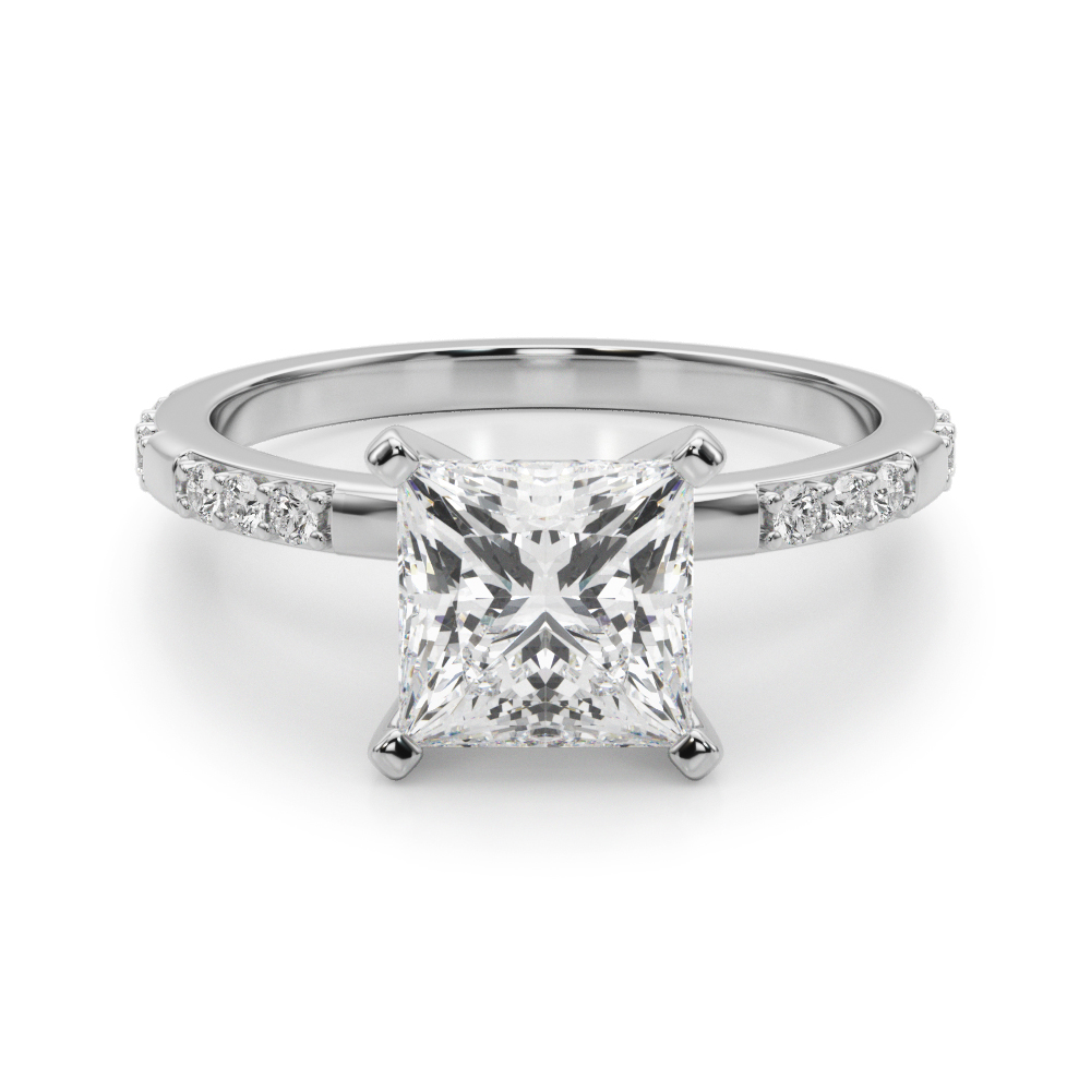 princess cut diamond modern pave engagement ring palladium princess cut diamond modern pave engagement ring palladium