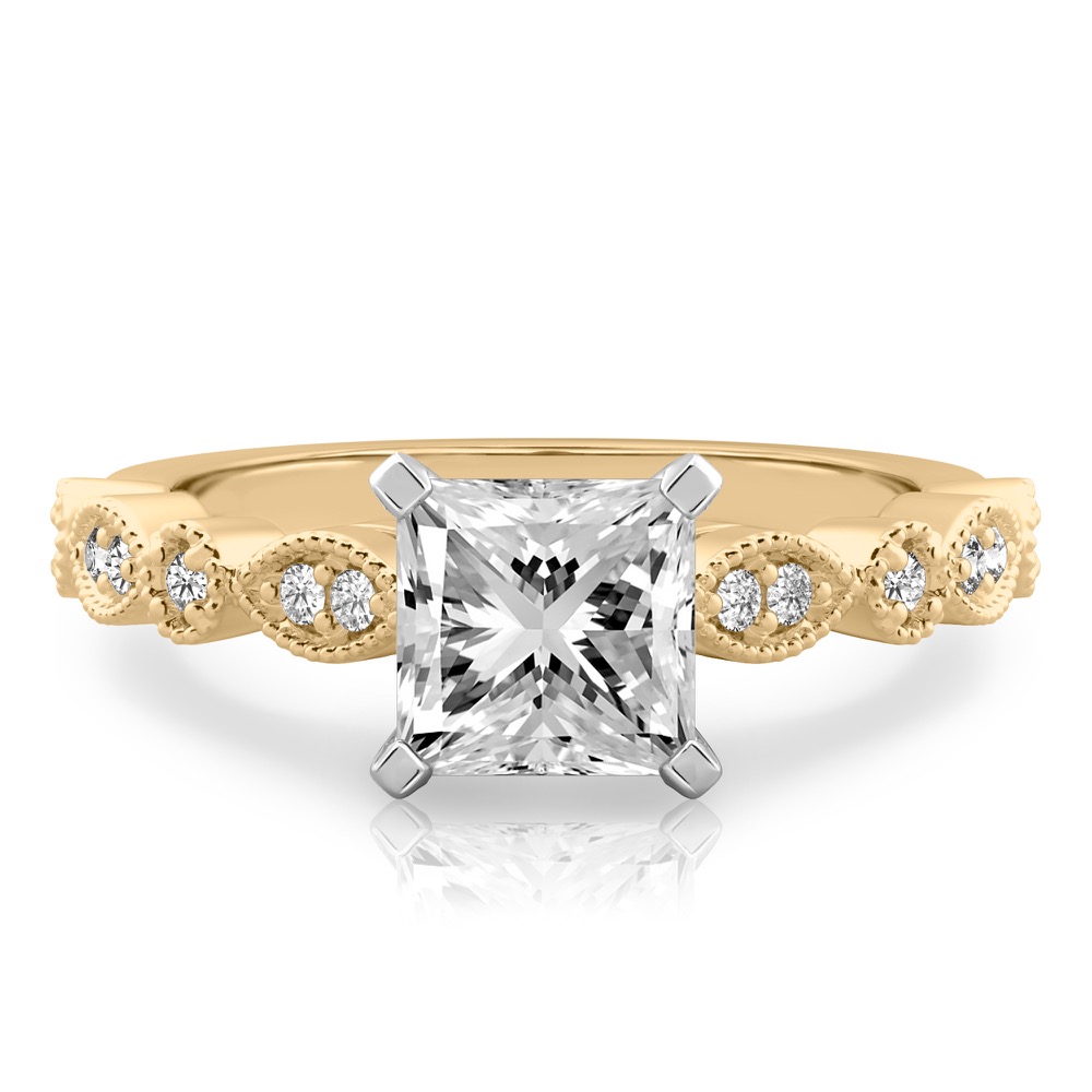 Princess Cut Vintage Inspired Engagement Rings Do Amore