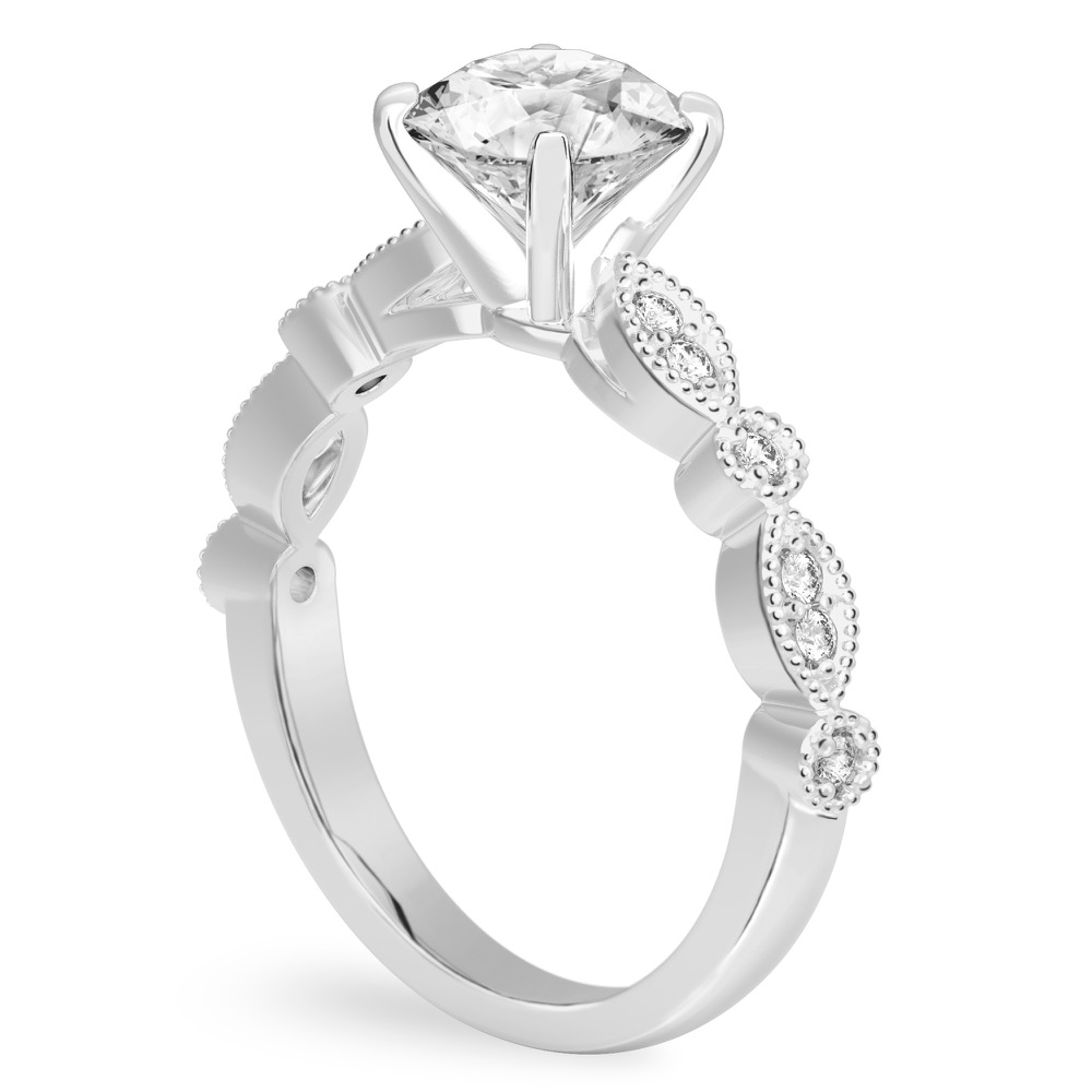 round cut diamond pandora engagement ring palladium angle