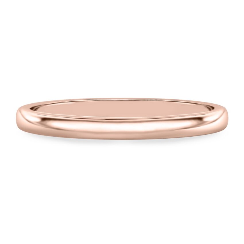2mm wedding band in rose gold