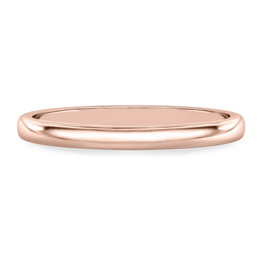 2mm wedding band in rose gold