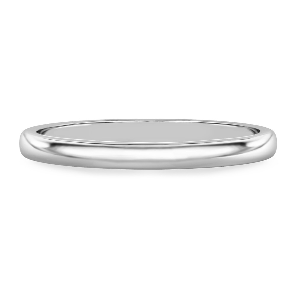 2mm wedding band in white gold