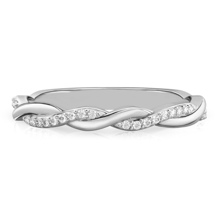 intertwined wedding band in palladium
