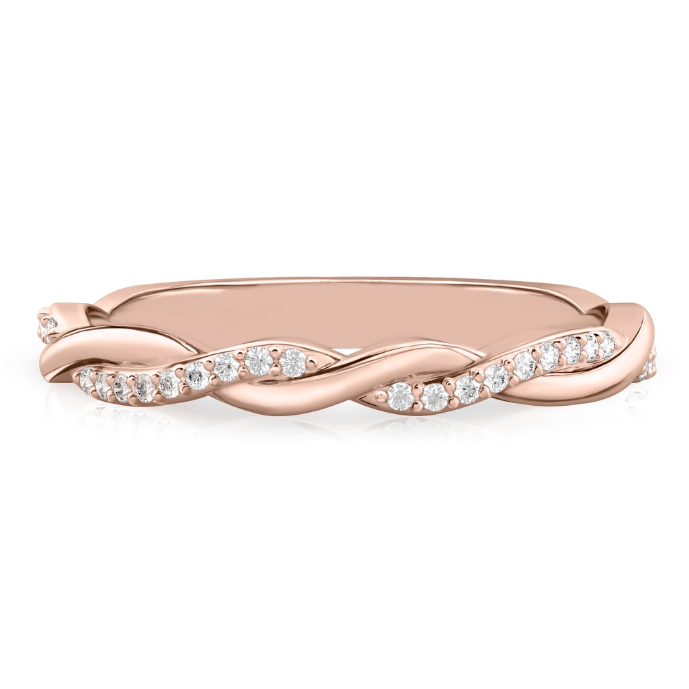intertwined wedding band in rose gold