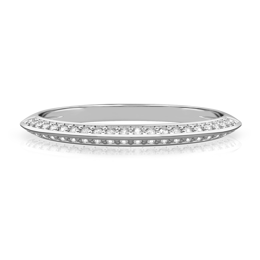 knife edge wedding band in with diamonds palladium
