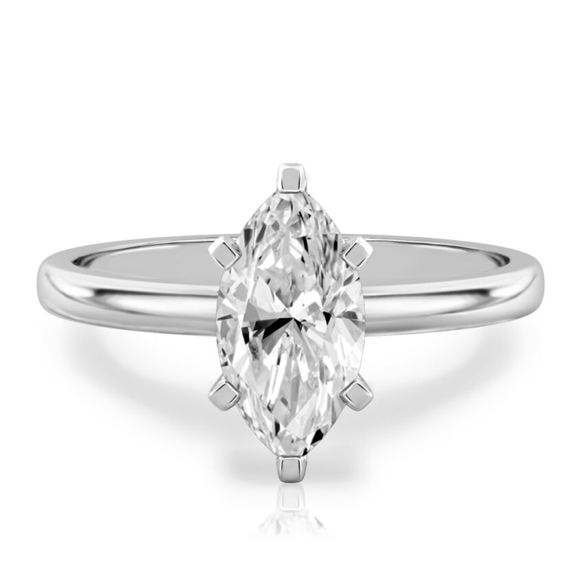 marquise cut diamond classic solitaire engagement ring in palladium