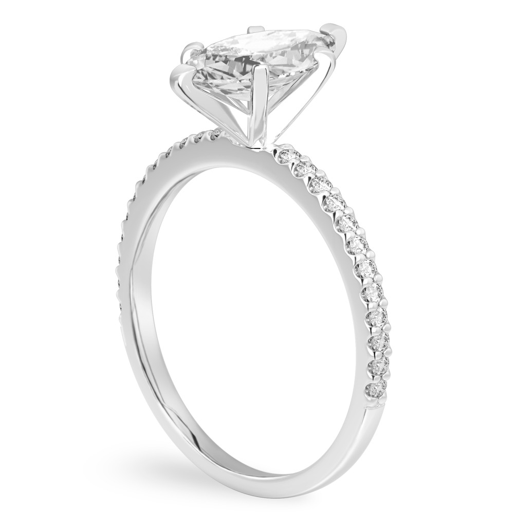 marquise cut diamond dainty engagement ring white gold angle