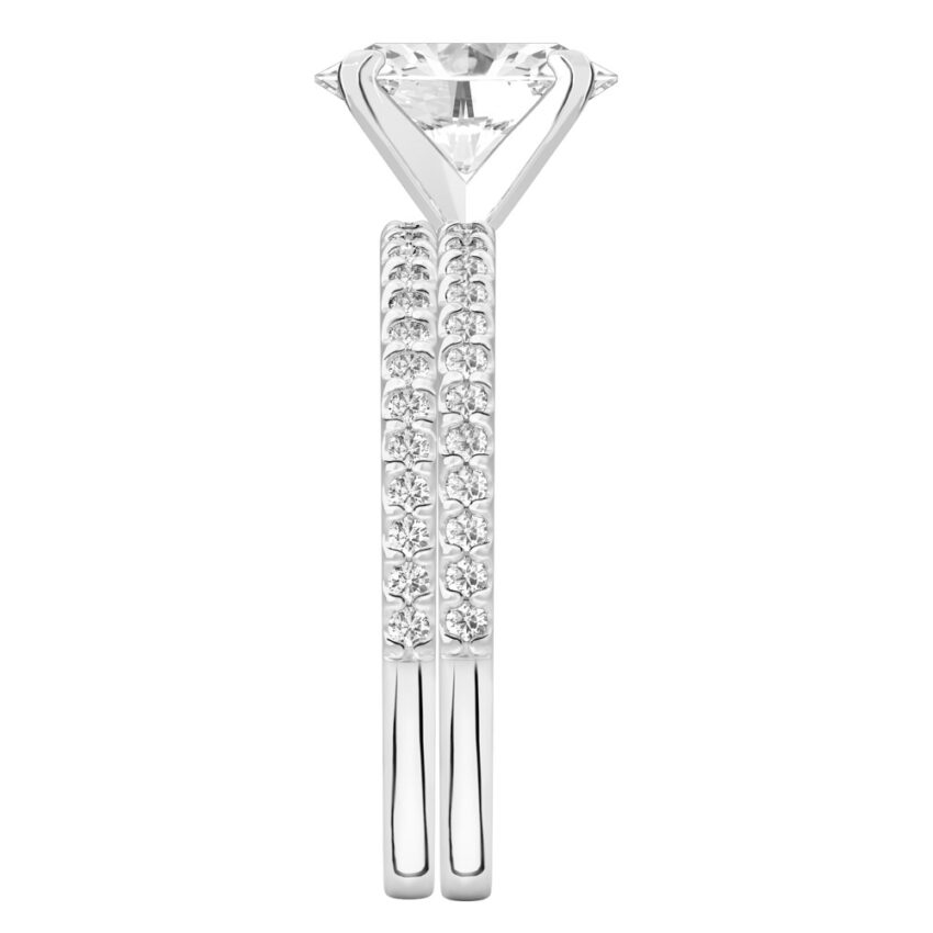 oval shape diamond dainty engagement ring set platinum side