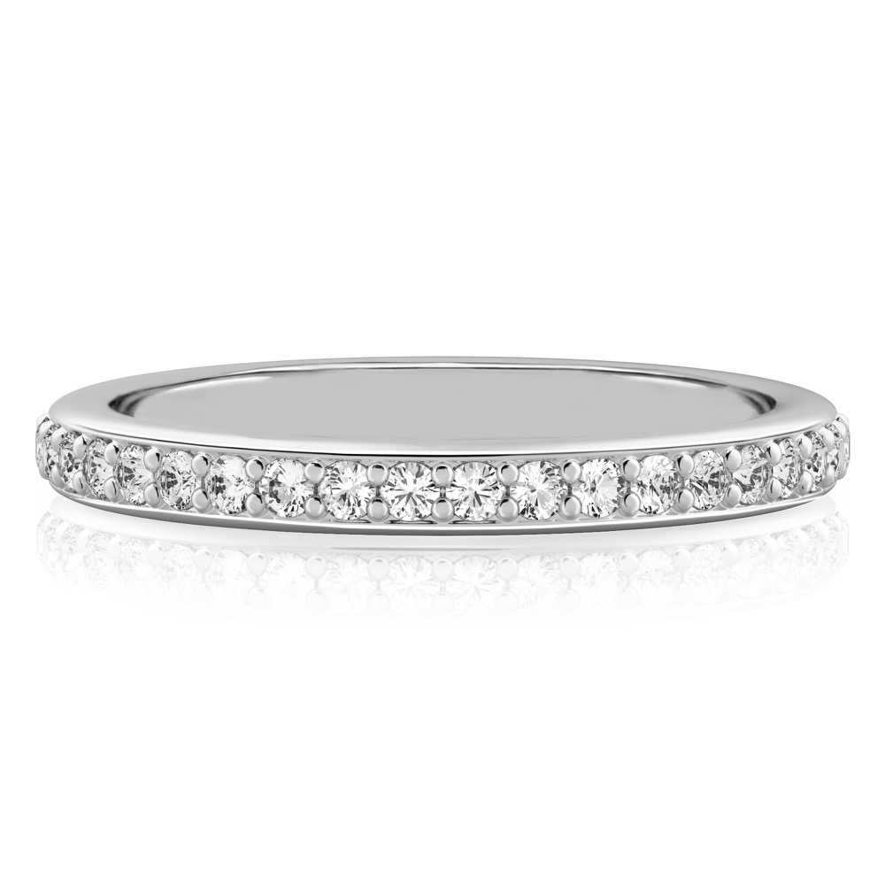 pave diamond wedding band in platinum